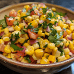 Corn Salad with Crispy Cabbage and Avocado Dressing