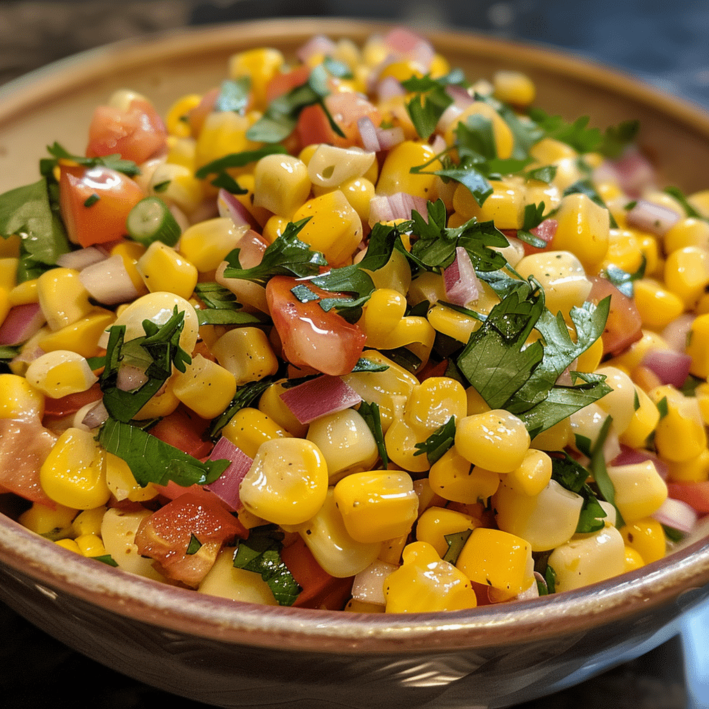 Corn Salad with Crispy Cabbage and Avocado Dressing