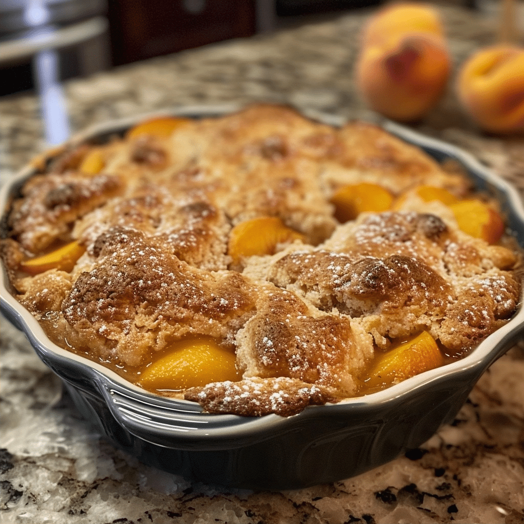 Peach Cobbler Recipe with Flaky Crust
