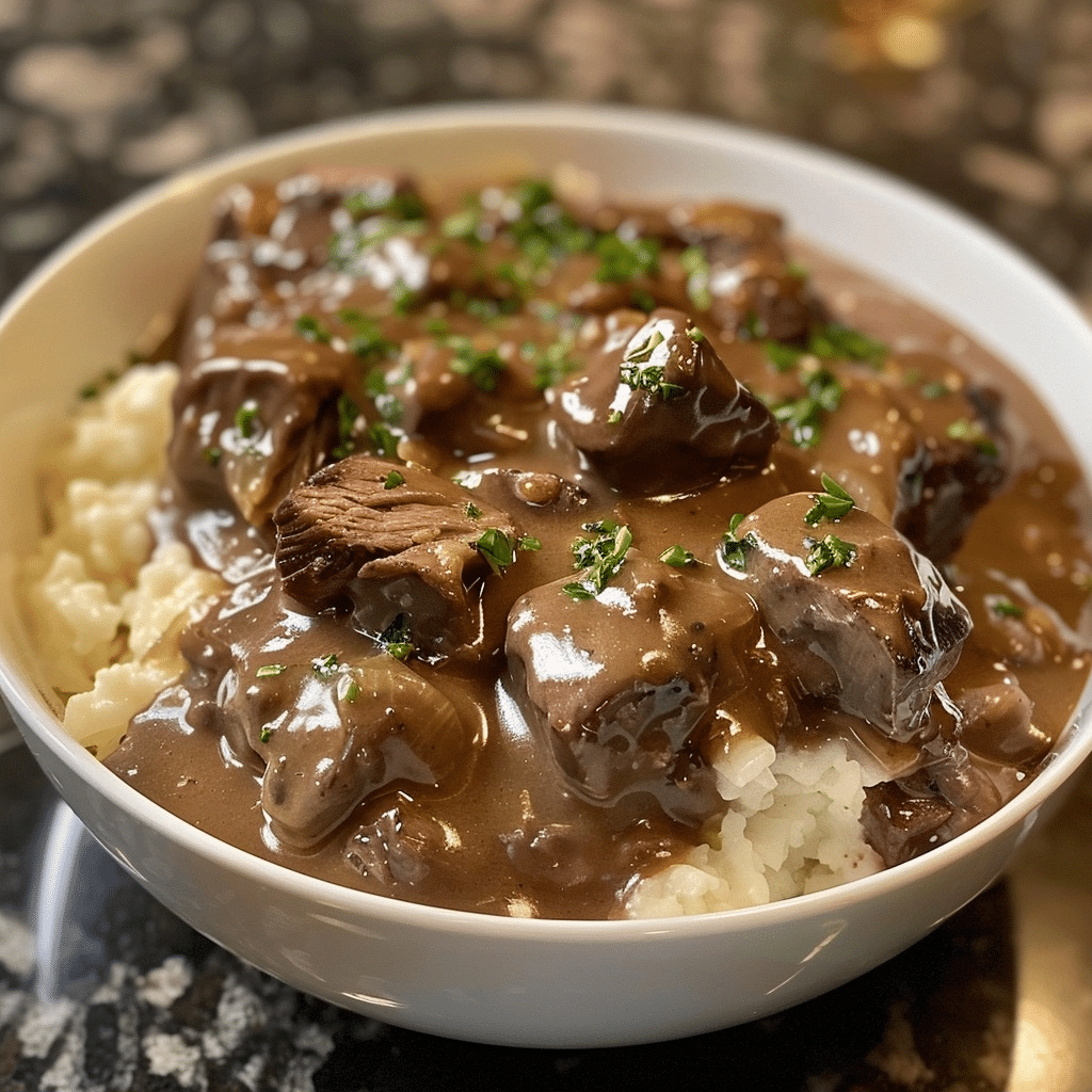 Crockpot Beef Tips and Gravy Recipe